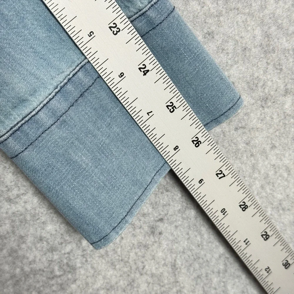 Wythe Western Washed Indigo Denim Long Sleeve Pearl Snap Large Mens L